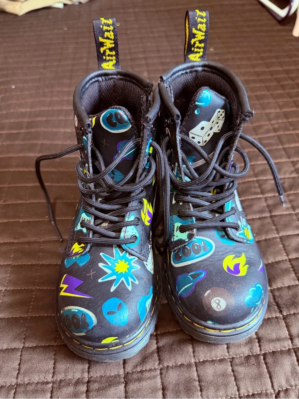 Dr. Martens Black Space Graphic Boots toddler 9